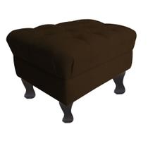 Puff Decorativo Retro Luiz XV Baú Suede Marrom - 60 cm