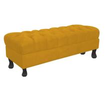 Puff Decorativo Retro Luiz XV com Baú Amarelo 1,2M para sala