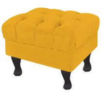 Puff Decorativo Retro Luiz XV sem Baú Amarelo 60 para sentar