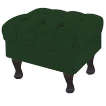 Puff Decorativo Retro Luiz XV sem Baú Suede Verde 50 cm