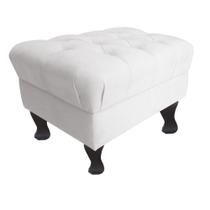 Puff Decorativo Retro Luiz XV Suede Branco - 60 cm