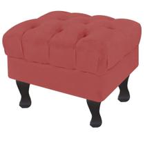 Puff Decorativo Retro Luiz XV Suede Rose - 60 cm