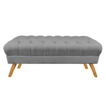 Puff Decorativo Retrô Paris Capitonê 1 Metro Pé Palito Suede Cinza - LM DECOR Puff Decorativo Retrô Paris Capitonê 1 Metro Pé Palito Suede Cinza - LM DECOR