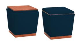 Puff Decorativo Retrô - Tecido Azul Royal Puff Decorativo Retrô - Tecido Azul Royal