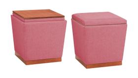 Puff Decorativo Retrô - Tecido Rosê Puff Decorativo Retrô - Tecido Rosê