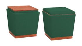 Puff Decorativo Retrô - Tecido Verde Folha
