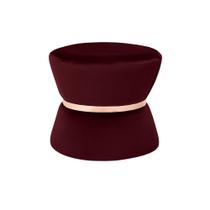 Puff Decorativo Sala de Estar 45cm Dhaka Veludo Vinho G15 - Gran Belo
