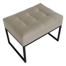 Puff Decorativo Sala de Estar Agnes 60x44cm com Base de Ferro Suede Bege - Desk Design