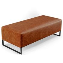 Puff Decorativo Sala de Estar Bali W01 Base Ferro 120x50 cm material sintético Camel - Lyam Decor Puff Decorativo Sala de Estar Bali W01 Base Ferro 120x50 cm material sintético Camel - Lyam Decor
