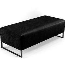 Puff Decorativo Sala de Estar Bali W01 Base Ferro 120x50 cm material sintético Preto - Lyam Decor Puff Decorativo Sala de Estar Bali W01 Base Ferro 120x50 cm material sintético Preto - Lyam Decor