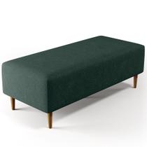 Puff Decorativo Sala de Estar Bali W01 Pés Palito 120x50 cm Linho Verde Musgo - Lyam Decor