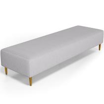 Puff Decorativo Sala de Estar Bali W01 Pés Palito 170x60cm Linho Cinza - Lyam Decor
