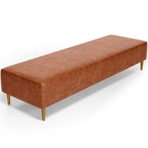 Puff Decorativo Sala de Estar Bali W01 Pés Palito 170x60cm material sintético Camel - Lyam Decor