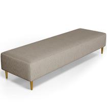 Puff Decorativo Sala de Estar Bali W01 Pés Palito 190x60cm Linho Bege - Lyam Decor