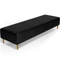 Puff Decorativo Sala de Estar Bali W01 Pés Palito 210x60cm material sintético Preto - Lyam Decor
