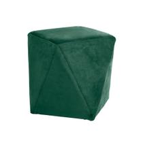 Puff Decorativo Sala de Estar Blois Veludo Verde G15 - Gran Belo