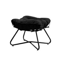 Puff Decorativo Sala de Estar Caim Base de Ferro Preto Suede Preto G41 - Gran Belo