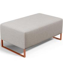 Puff Decorativo Sala De Estar Cléo 90cm Base De Ferro Cobre W01 Linho Bege - Lyam Decor Puff Decorativo Sala De Estar Cléo 90cm Base De Ferro Cobre W01 Linho Bege - Lyam Decor