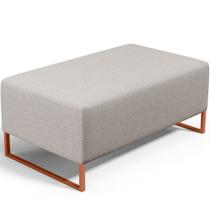 Puff Decorativo Sala De Estar Cléo 90cm Base De Ferro Cobre W01 Linho Bege - Lyam Decor Puff Decorativo Sala De Estar Cléo 90cm Base De Ferro Cobre W01 Linho Bege - Lyam Decor