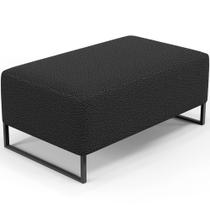 Puff Decorativo Sala De Estar Cléo 90cm Base De Ferro Preto W01 Bouclê Preto - Lyam Decor