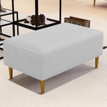 Puff Decorativo Sala de Estar Cléo Pés Palito 90 cm Linho Cinza - Lyam Decor