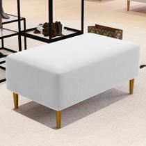 Puff Decorativo Sala de Estar Cléo Pés Palito 90 cm Sintético Branco - Lyam Decor
