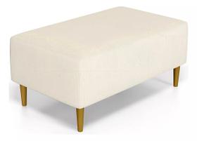 Puff Decorativo Sala De Estar Cléo Pés Palito 90cm Linho Cru