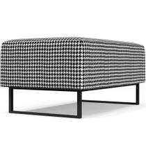 Puff Decorativo Sala de Estar Cléo W01 Base Ferro 90 cm Suede Pied Poule - Lyam Decor Puff Decorativo Sala de Estar Cléo W01 Base Ferro 90 cm Suede Pied Poule - Lyam Decor