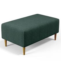 Puff Decorativo Sala de Estar Cléo W01 Pés Palito 90 cm Linho Verde Musgo - Lyam Decor