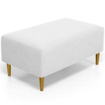 Puff Decorativo Sala de Estar Cléo W01 Pés Palito 90 cm Material Sintético Branco - Lyam Decor