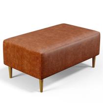 Puff Decorativo Sala de Estar Cléo W01 Pés Palito 90 cm Material Sintético Camel - Lyam Decor