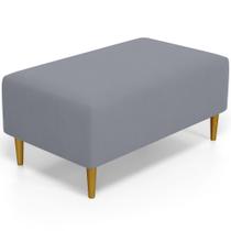 Puff Decorativo Sala de Estar Cléo W01 Pés Palito 90 cm Suede Cinza - Lyam Decor