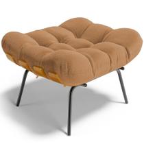 Puff Decorativo Sala De Estar Costela L02 Bouclê Mostarda - Lyam Decor Puff Decorativo Sala De Estar Costela L02 Bouclê Mostarda - Lyam Decor