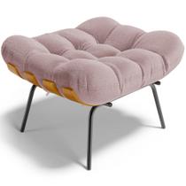 Puff Decorativo Sala de Estar Costela L02 Bouclê Rosê - Lyam Decor