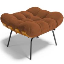 Puff Decorativo Sala de Estar Costela L02 Bouclê Terracota - Lyam Decor