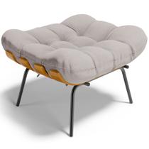 Puff Decorativo Sala de Estar Costela L02 Linho Bege - Lyam Decor