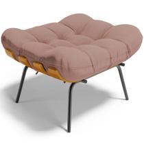 Puff Decorativo Sala De Estar Costela L02 Linho Rosê - Lyam Decor Puff Decorativo Sala De Estar Costela L02 Linho Rosê - Lyam Decor