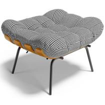 Puff Decorativo Sala De Estar Costela L02 Pied Poule - Lyam Decor Puff Decorativo Sala De Estar Costela L02 Pied Poule - Lyam Decor