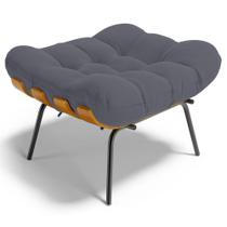 Puff Decorativo Sala De Estar Costela L02 Suede Cinza - Lyam Decor Puff Decorativo Sala De Estar Costela L02 Suede Cinza - Lyam Decor