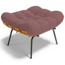 Puff Decorativo Sala De Estar Costela L02 Suede Rosê - Lyam Decor Puff Decorativo Sala De Estar Costela L02 Suede Rosê - Lyam Decor