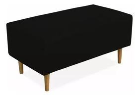 Puff Decorativo Sala De Estar Paris 90 Cm material sintético Preto Dorti Estofados Puff Decorativo Sala De Estar Paris 90 Cm material sintético Preto Dorti Estofados