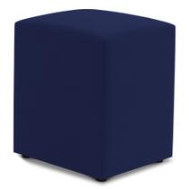 Puff Decorativo Sala de Estar Quadrado 36x47cm Veludo Azul Marinho - Desk Design