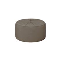 Puff Decorativo Sala De Estar Round Veludo Bege G45 - Gran Belo