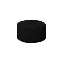 Puff Decorativo Sala De Estar Round Veludo Preto G45 - Gran Belo