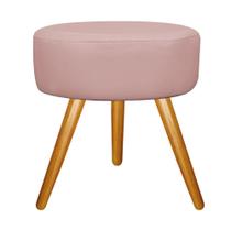 Puff Decorativo Sofia Palito Mel Sala Recepção Quarto Suede Rosê