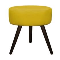 Puff Decorativo Sofia Palito Tabaco Sala Recepção Quarto Suede Amarelo