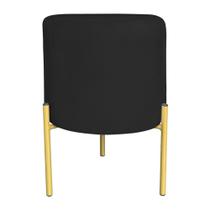 Puff Decorativo Soren Suede Preto Pés de Ferro Dourado - Pallazio Puff Decorativo Soren Suede Preto Pés de Ferro Dourado - Pallazio