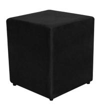 Puff Decorativo Suede Preto