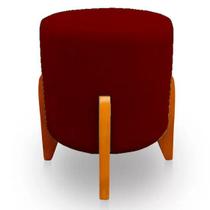Puff Decorativo Thor Pés Em Madeira Veludo Marsala Kimi Design Puff Decorativo Thor Pés Em Madeira Veludo Marsala Kimi Design