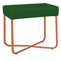 Puff Decorativo Unna Base Bronze Veludo Verde - Montanaris Decor